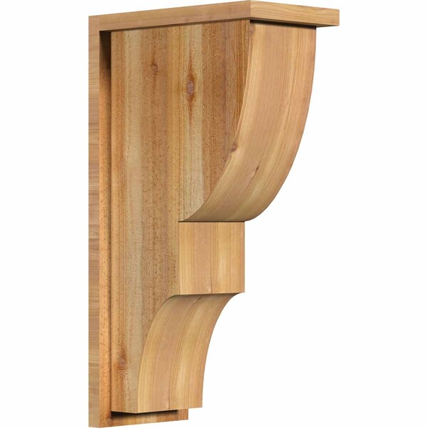 Ekena Millwork Ridgewood Rough Sawn Corbel w/Backplate, Western Red Cedar, 8"W x 14"D x 26"H COR08X14X26RID01RWR - main